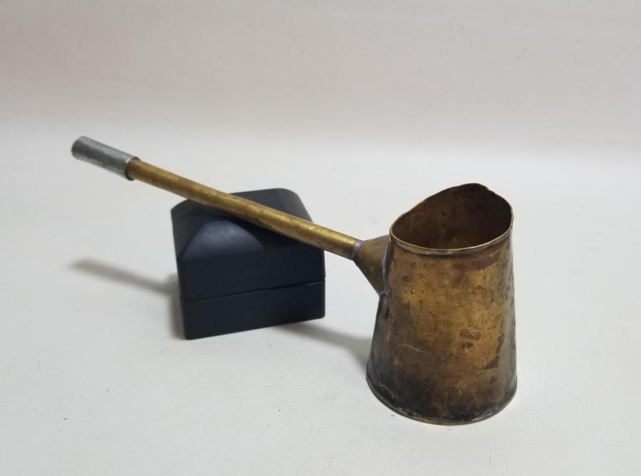 OSMANLI DÖNEMİ SÜLEYMANİYE İŞİ EL YAPIMI ÇOK NADİR SEYYAR KAHVECİ CEZVESİ