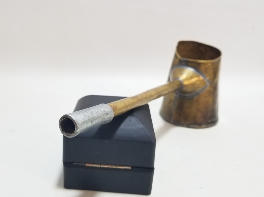 OSMANLI DÖNEMİ SÜLEYMANİYE İŞİ EL YAPIMI ÇOK NADİR SEYYAR KAHVECİ CEZVESİ