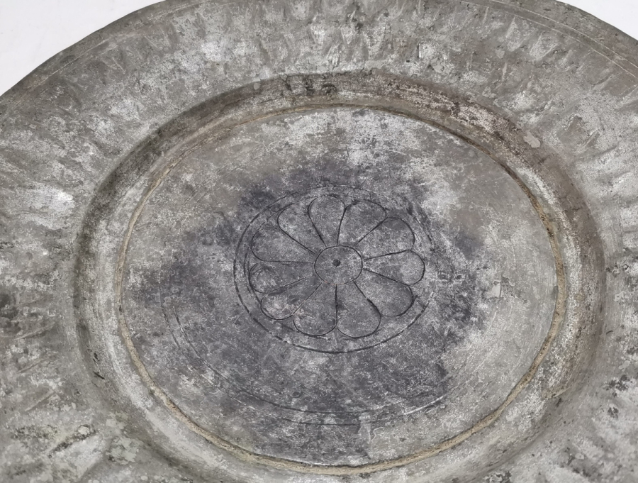 ÜZERİ OSMANLICA YAZILI OSMANLI DÖNEMİ BAKIR BADEMLİ LENGER