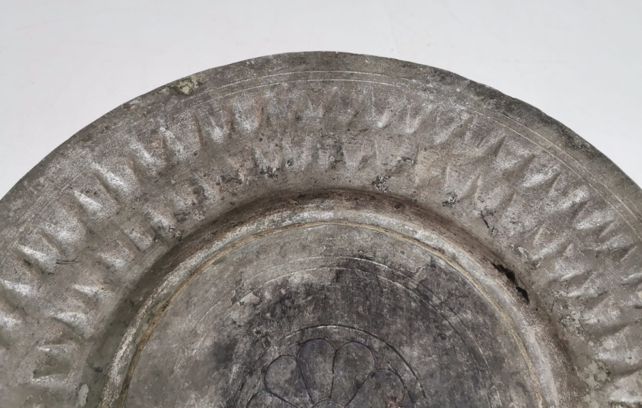 ÜZERİ OSMANLICA YAZILI OSMANLI DÖNEMİ BAKIR BADEMLİ LENGER