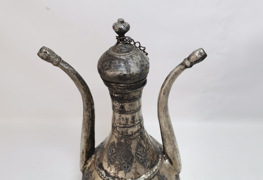 KAVAKLIDERE YAPIMI ANTİKA ÇİFT EMZİKLİ ŞERBET İBRİĞİ