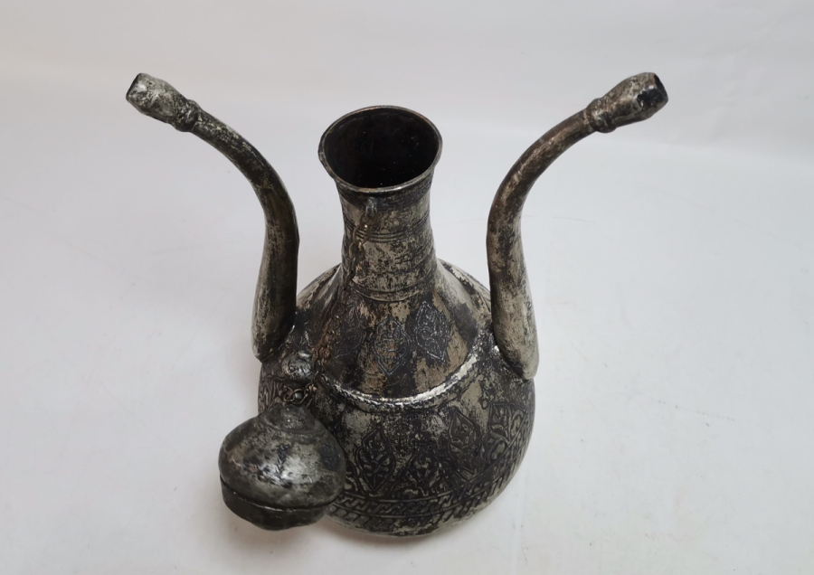 KAVAKLIDERE YAPIMI ANTİKA ÇİFT EMZİKLİ ŞERBET İBRİĞİ