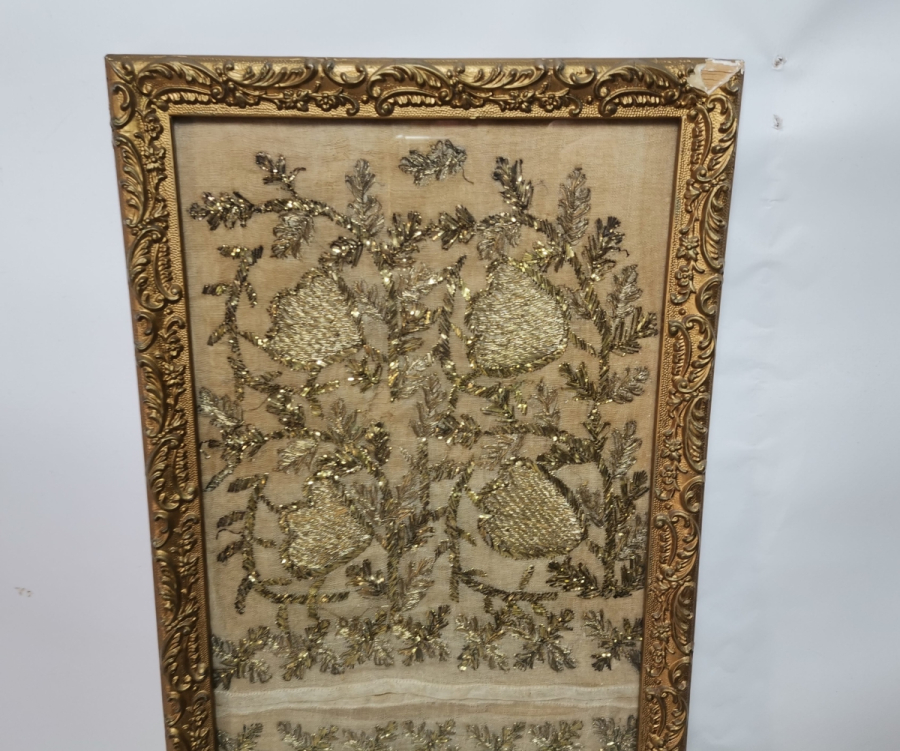 ALTIN TELKIRMA İŞÇİLİKLİ OSMANLI DÖNEMİ PANO YAPILMIŞ YAĞLIK