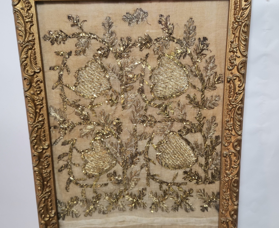 ALTIN TELKIRMA İŞÇİLİKLİ OSMANLI DÖNEMİ PANO YAPILMIŞ YAĞLIK