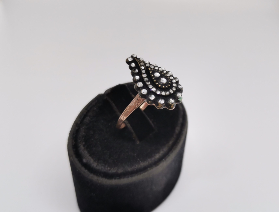 ÖZEL YAPIM ELMAS TAŞLI MEKİK YÜZÜK