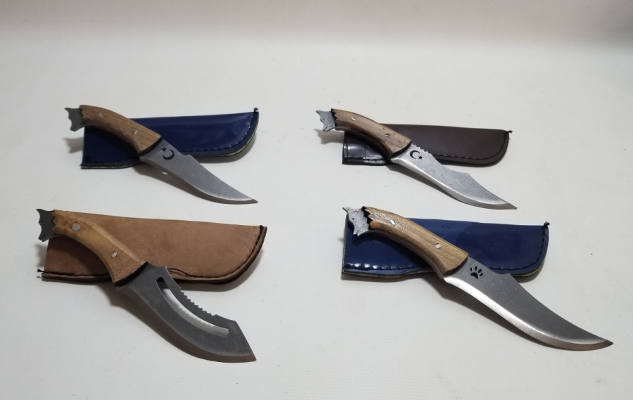 ÖZEL YAPIM KURT BAŞLI KAMPÇI BIÇAKLARI LOTU