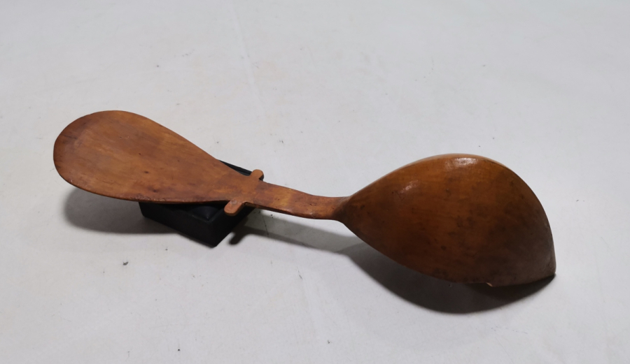 NADİR TİPTE ÜZERİ BEYİT YAZILI TEKKE İŞİ AHŞAP KAŞIK