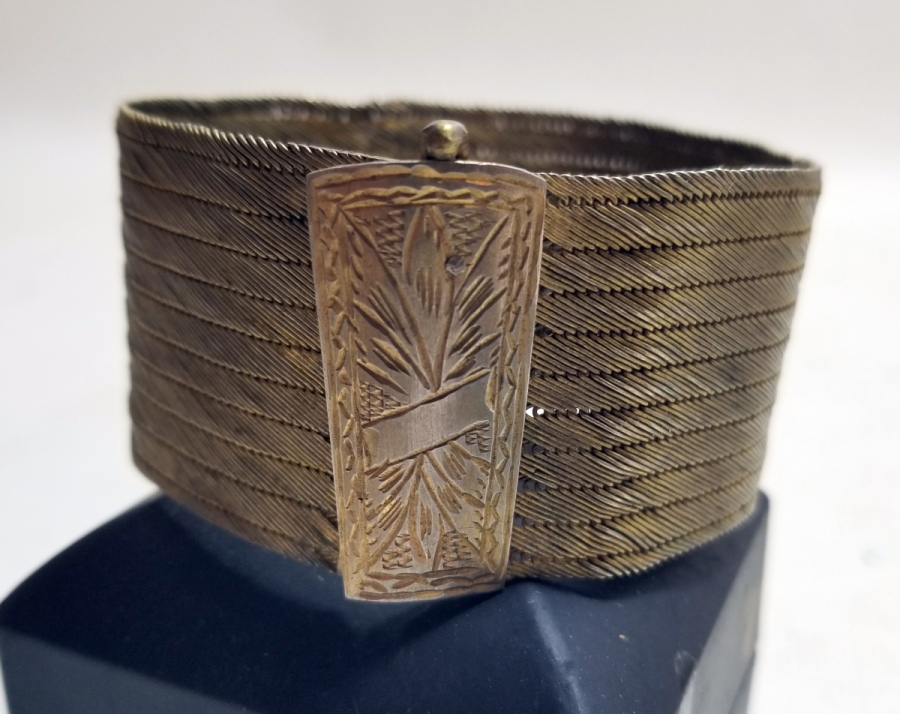 ÜZERİ KALEM İŞÇİLİKLİ OSMANLI DÖNEMİ TRABZON İŞİ HASIR ÖRME GELİN BİLEZİĞİ