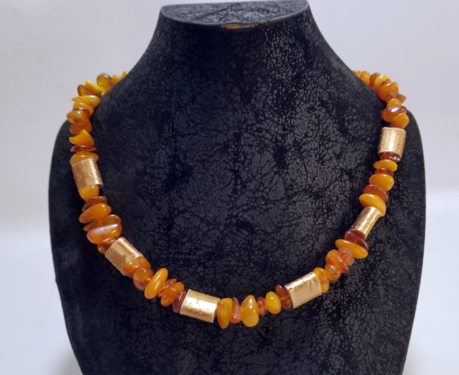 ÖZEL YAPIM DAMLA KEHRİBAR GERDANLIK