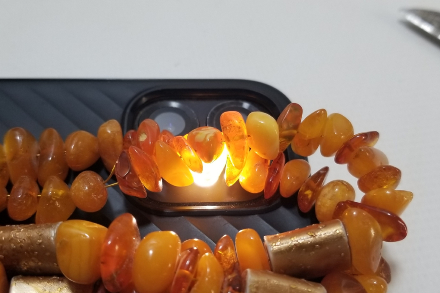 ÖZEL YAPIM DAMLA KEHRİBAR GERDANLIK