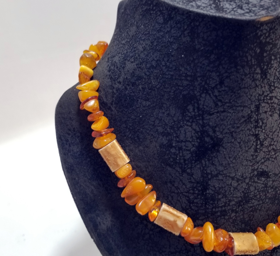 ÖZEL YAPIM DAMLA KEHRİBAR GERDANLIK