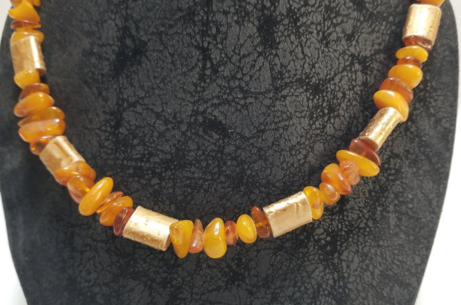 ÖZEL YAPIM DAMLA KEHRİBAR GERDANLIK