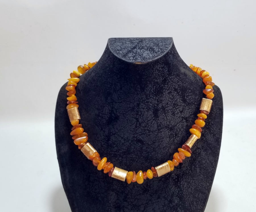 ÖZEL YAPIM DAMLA KEHRİBAR GERDANLIK