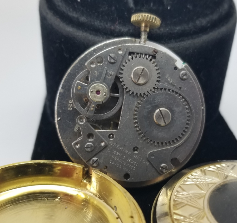 ALTIN KAPLAMA ANTİKA KURMALI ZENNE CEP SAATİ