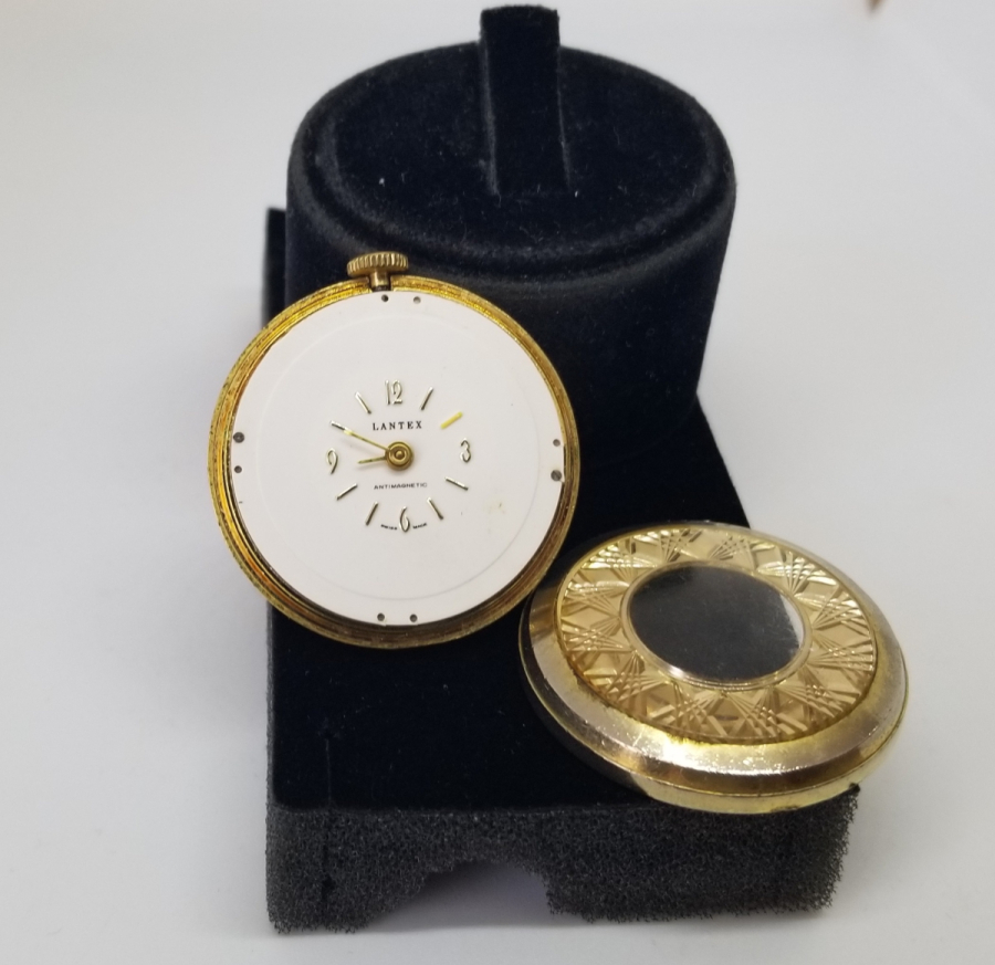 ALTIN KAPLAMA ANTİKA KURMALI ZENNE CEP SAATİ