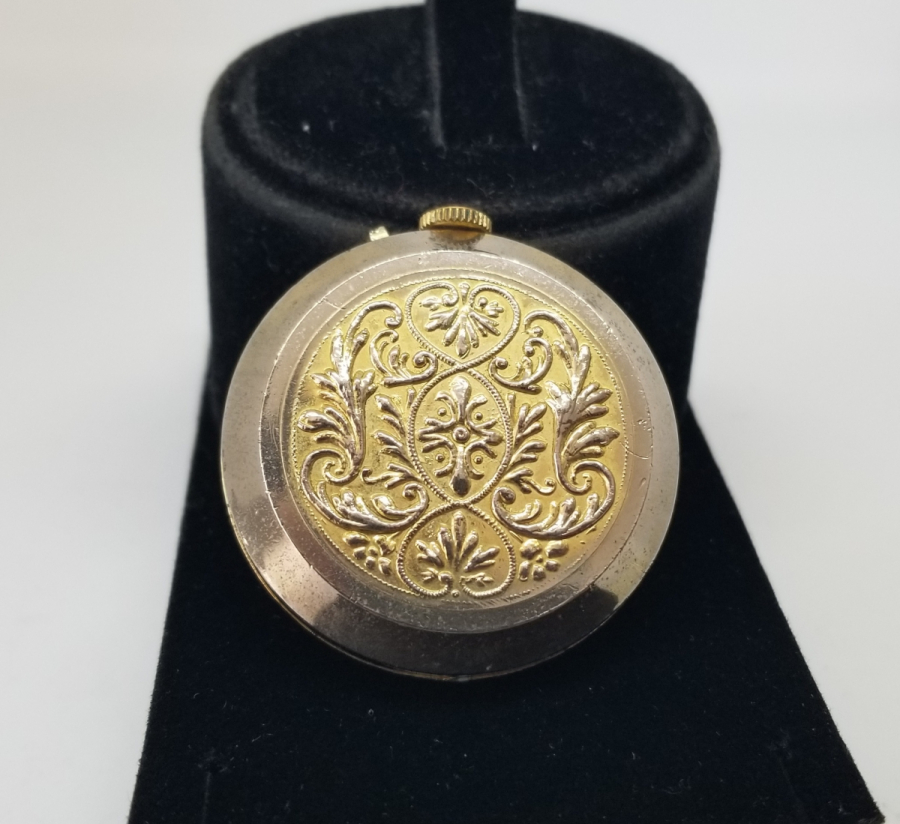 ALTIN KAPLAMA ANTİKA KURMALI ZENNE CEP SAATİ