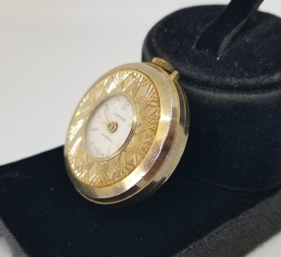 ALTIN KAPLAMA ANTİKA KURMALI ZENNE CEP SAATİ