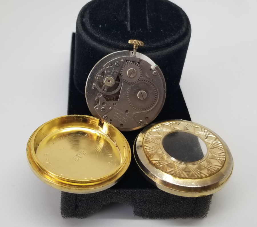 ALTIN KAPLAMA ANTİKA KURMALI ZENNE CEP SAATİ