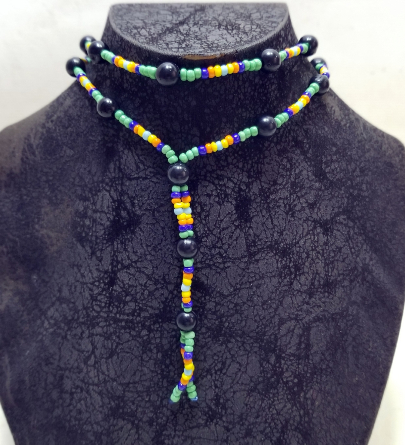 BÜYÜK BOY ANTİKA BONCUK İŞİ KOLYE