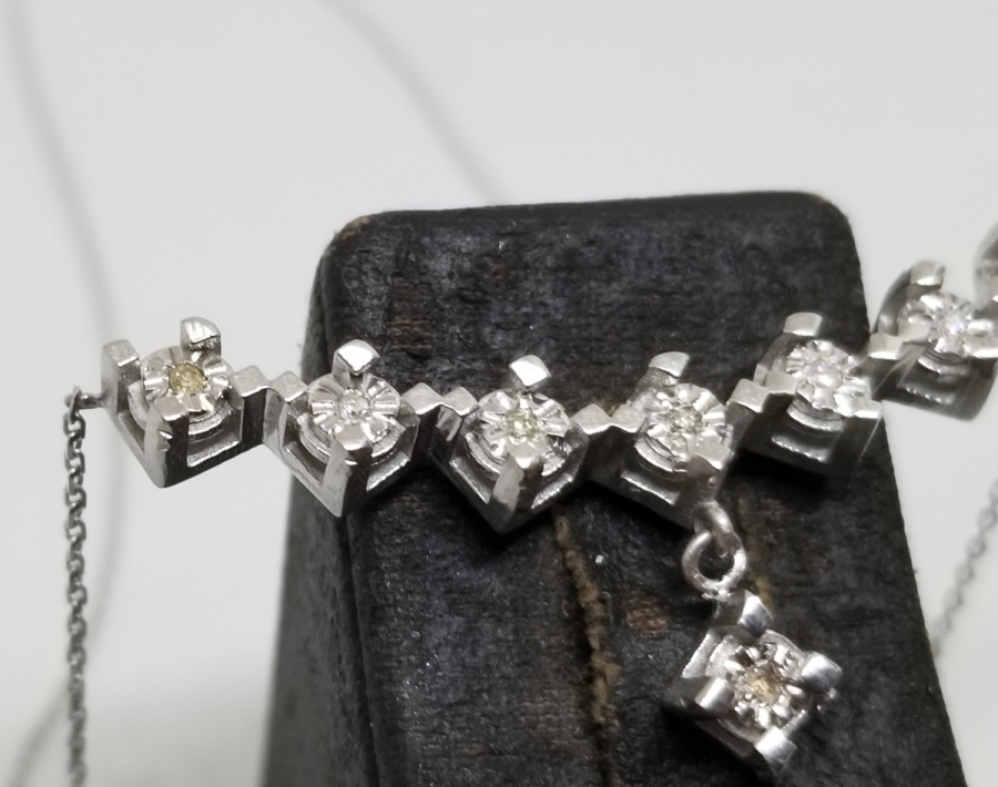 ELMAS TAŞLI ÖZEL YAPIM KOLYE- GERDANLIK