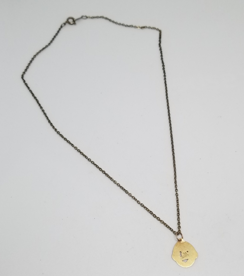 ÇOCUK GÖRSELLİ EL YAPIMI 14 AYAR ALTIN ANTİKA DOĞDULUK HEDİYESİ