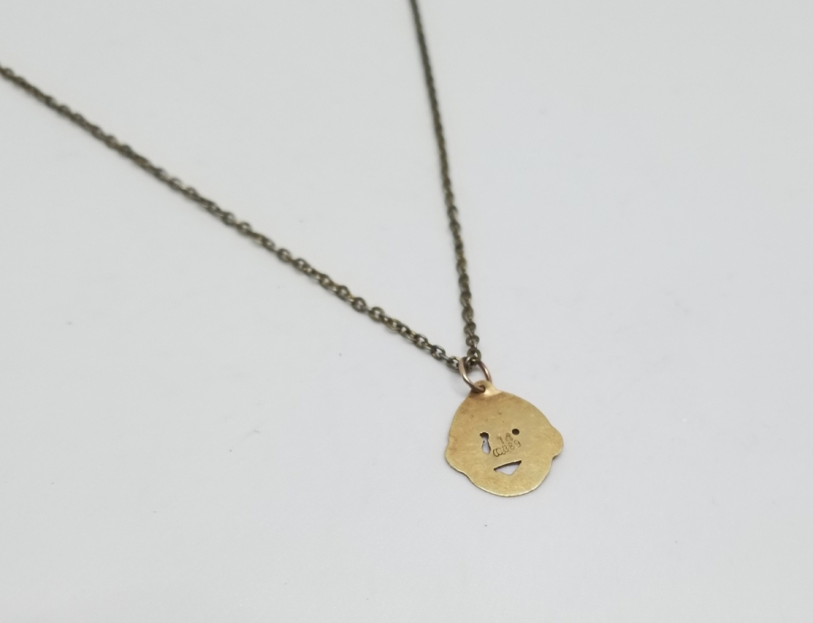 ÇOCUK GÖRSELLİ EL YAPIMI 14 AYAR ALTIN ANTİKA DOĞDULUK HEDİYESİ