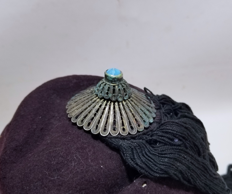 NADİR TİPTE OSMANLI DÖNEMİ RUM İŞİ GELİN FESİ