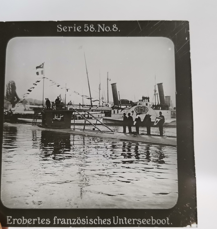 1. DÜNYA SAVAŞI DÖNEMİ ÇOK NADİR SİYAH-BEYAZ NİĞBOLU DENİZALTISI'NA AİT FOTOĞRAF NEGATİFİ