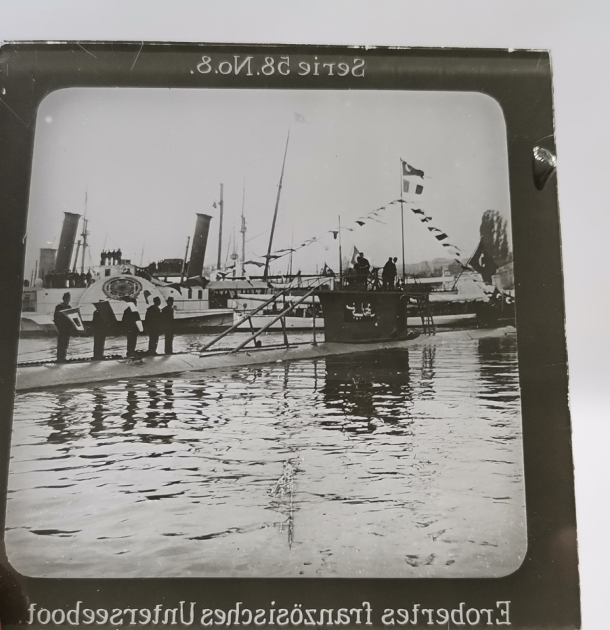 1. DÜNYA SAVAŞI DÖNEMİ ÇOK NADİR SİYAH-BEYAZ NİĞBOLU DENİZALTISI'NA AİT FOTOĞRAF NEGATİFİ