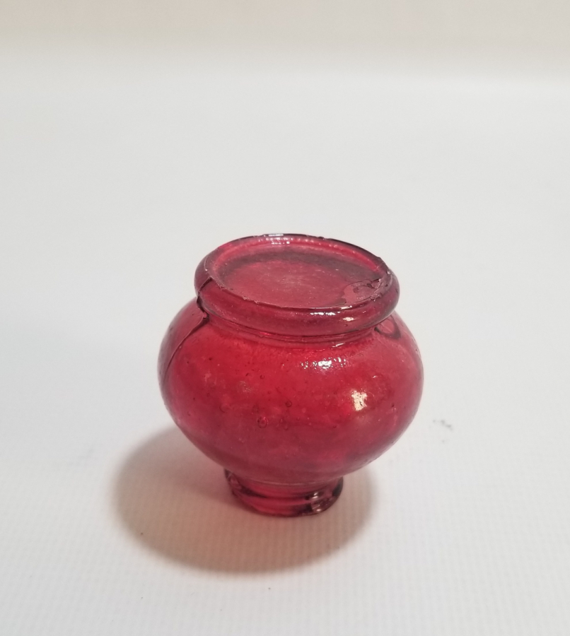 NADİR KIRMIZI RENKTE ANTİKA MİNİ İDARE LAMBASI HAZNESİ