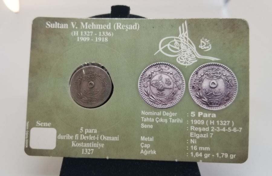 MEHMET REŞAT HAN DÖNEMİ KOLEKSİYONLUK NİKEL 5 PARA