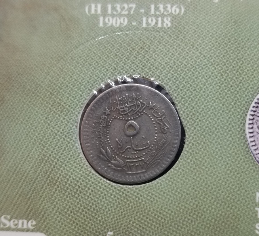 MEHMET REŞAT HAN DÖNEMİ KOLEKSİYONLUK NİKEL 5 PARA