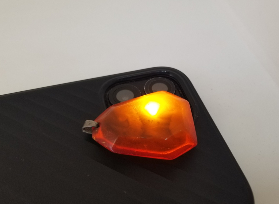 İÇİ HARELİ DAMLA KEHRİBAR ÖZEL YAPIM KOLYE