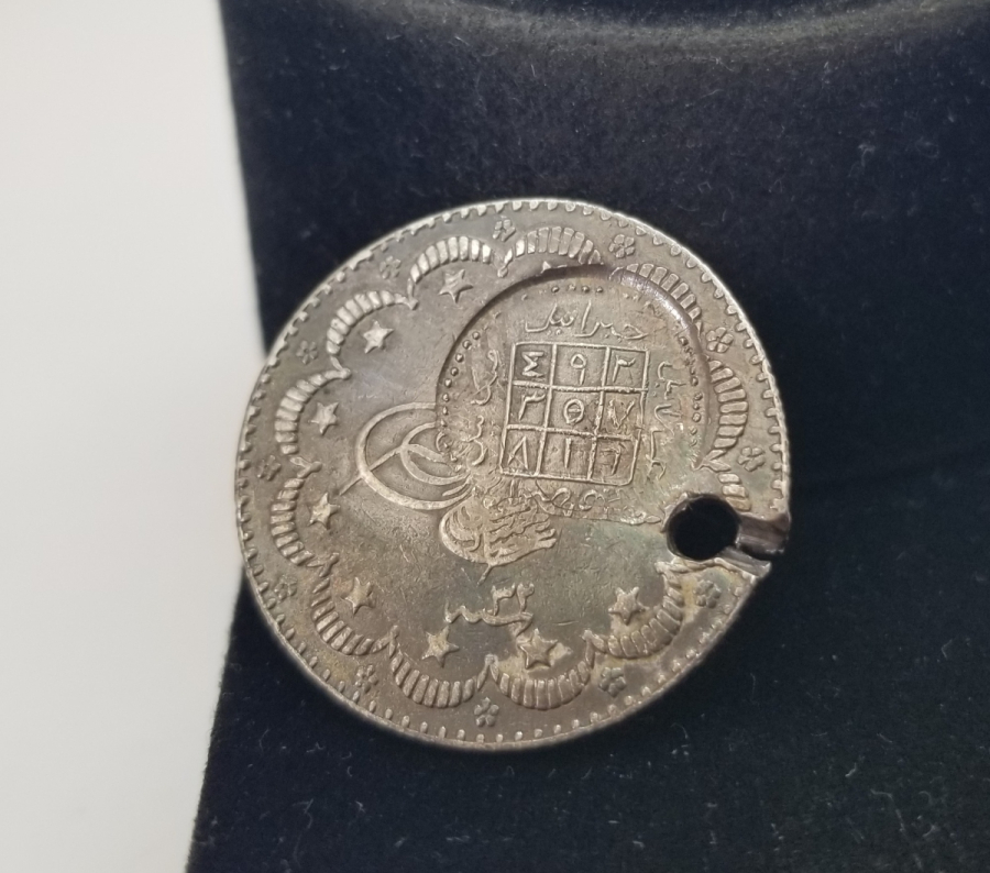 ÜZERİ TILSIMLI ÇOK NADİR GÜMÜŞ BEREKET PARASI