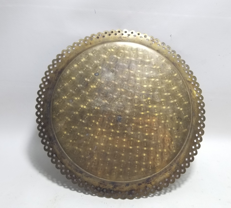 ÜZERİ KALEM İŞÇİLİKLİ ANTİKA KAHVE TEPSİSİ