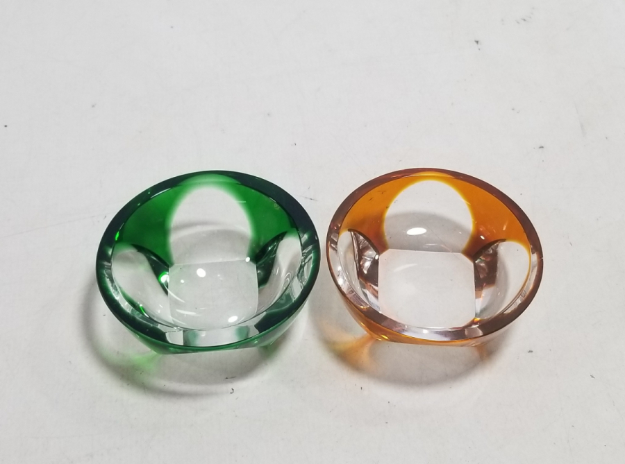 KRİSTAL KESME İŞÇİLİKLİ İKİ ADET ANTİKA CAM İKRAMLIK