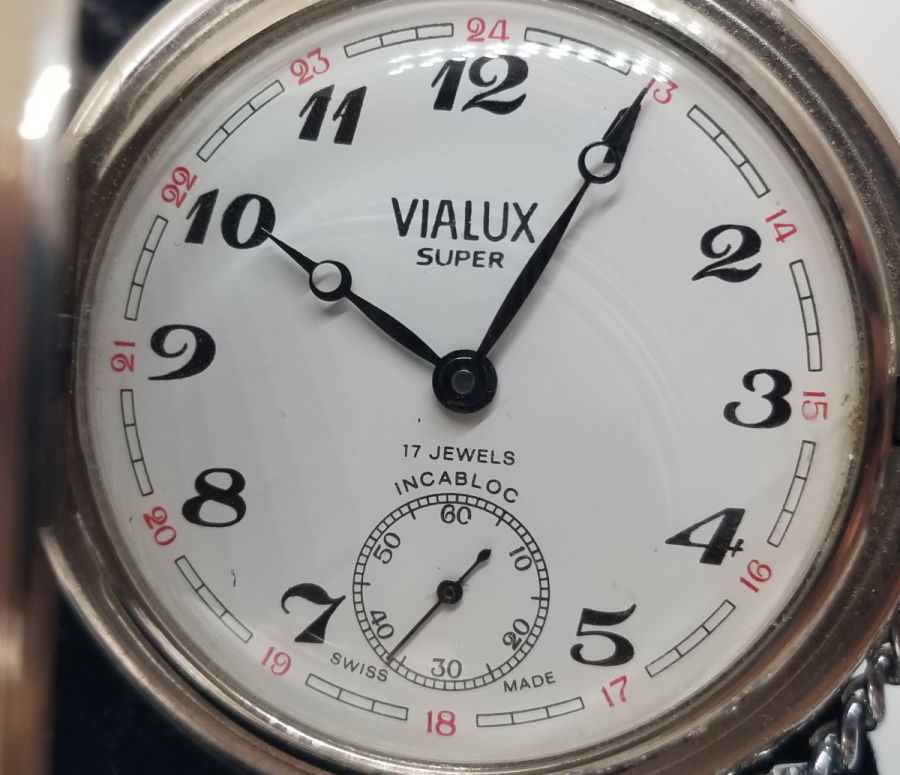 ANTİKA AVCI KASA KURMALI TCDD VIALUX CEP SAATİ