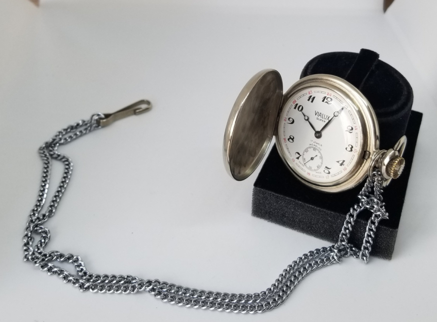 ANTİKA AVCI KASA KURMALI TCDD VIALUX CEP SAATİ