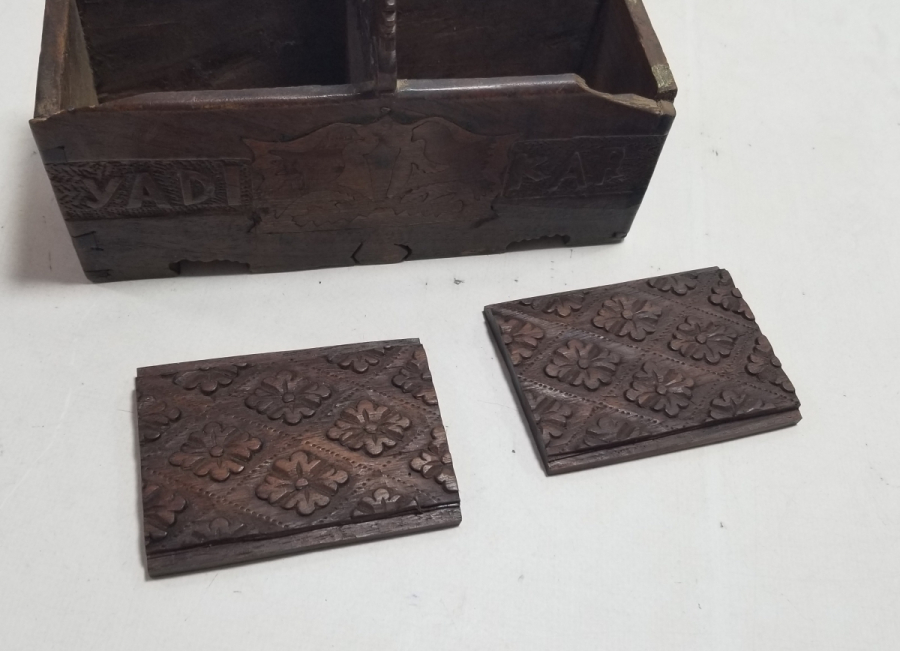 EL OYMA İŞÇİLİKLİ ANTİKA KAHVE KUTUSU