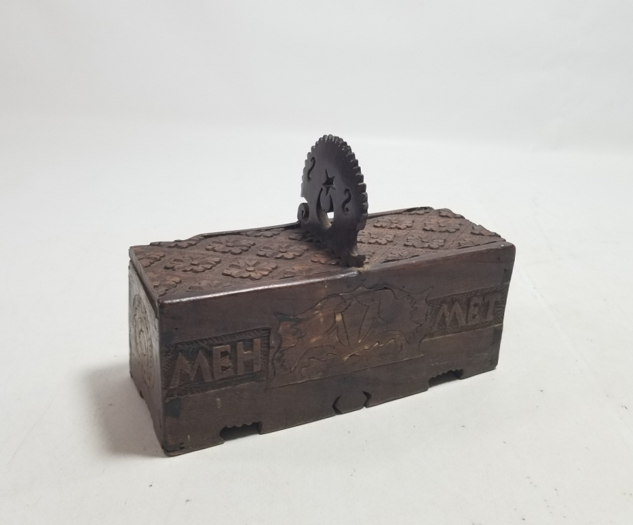 EL OYMA İŞÇİLİKLİ ANTİKA KAHVE KUTUSU