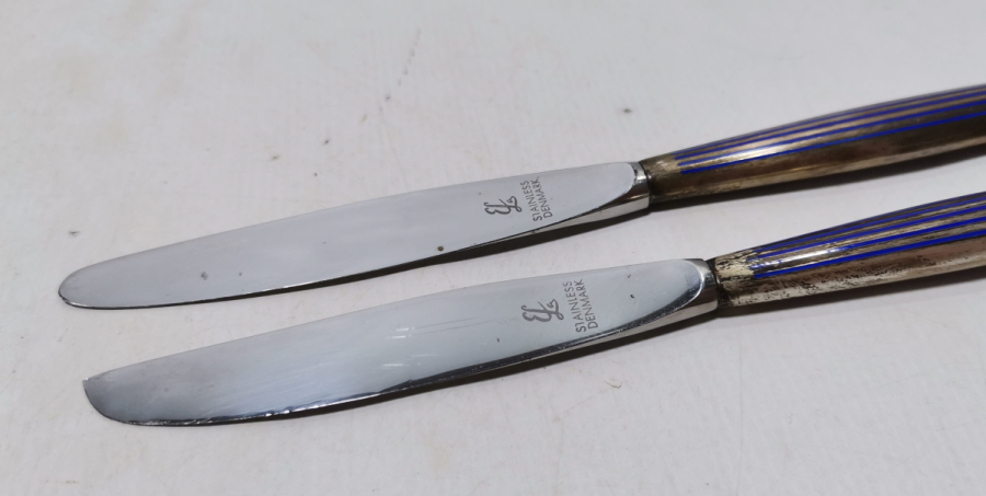 TUTMACI MİNE İŞÇİLİKLİ ANTİKA GÜMÜŞ İKİ ADET BALIK BIÇAĞI