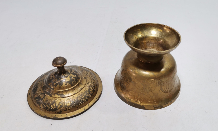 ÜZERİ KALEM İŞÇİLİKLİ HAC HATIRASI ANTİKA PİRİNÇ ŞEKERLİK