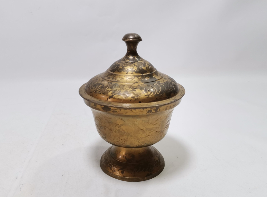 ÜZERİ KALEM İŞÇİLİKLİ HAC HATIRASI ANTİKA PİRİNÇ ŞEKERLİK