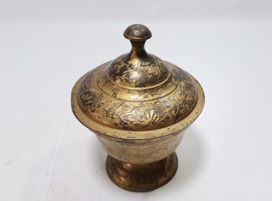 ÜZERİ KALEM İŞÇİLİKLİ HAC HATIRASI ANTİKA PİRİNÇ ŞEKERLİK