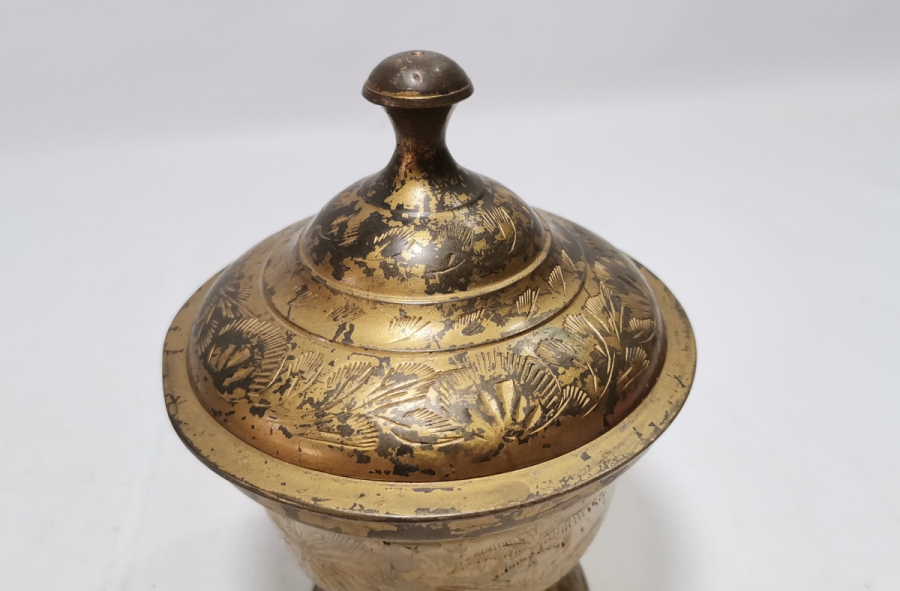 ÜZERİ KALEM İŞÇİLİKLİ HAC HATIRASI ANTİKA PİRİNÇ ŞEKERLİK