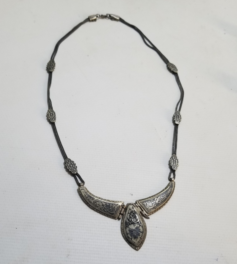 SAVAT İŞÇİLİKLİ ANTİKA GÜMÜŞ GERDANLIK