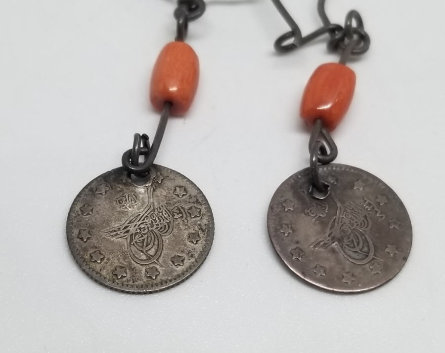 MERCANLI VE OSMANLI PARALI ÖZEL YAPIM GÜMÜŞ KÜPE