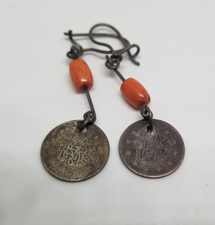 MERCANLI VE OSMANLI PARALI ÖZEL YAPIM GÜMÜŞ KÜPE