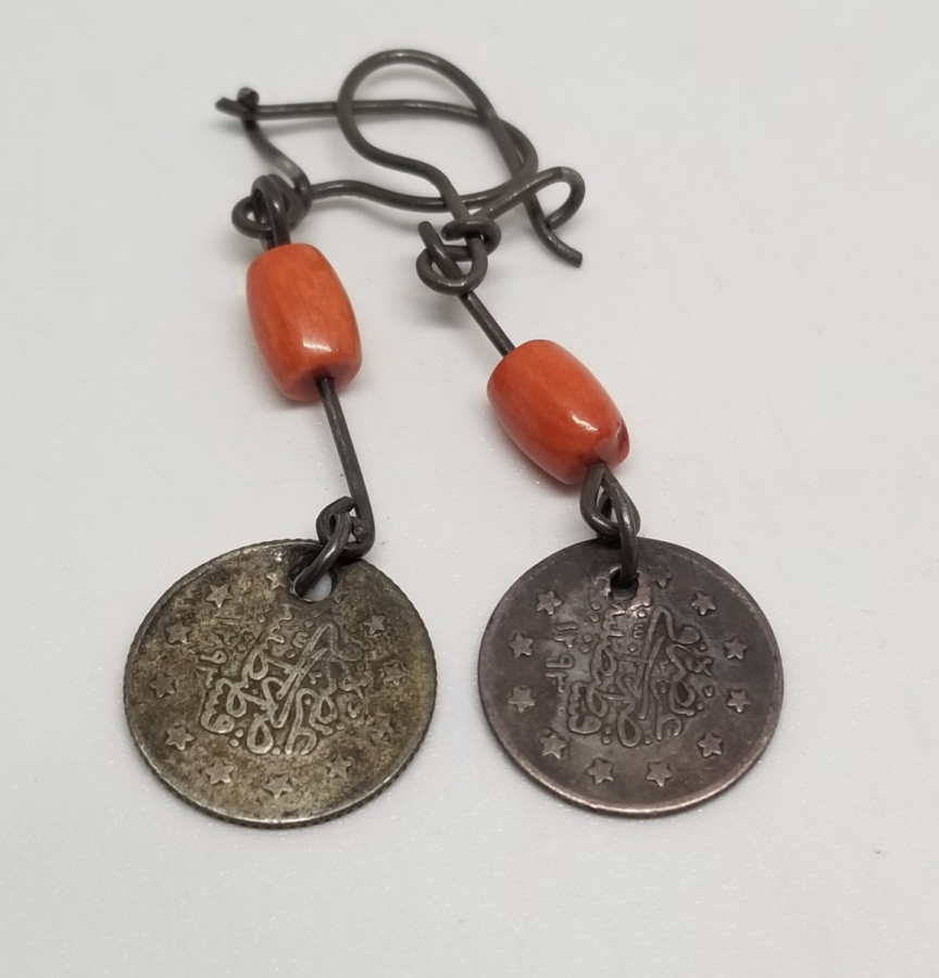 MERCANLI VE OSMANLI PARALI ÖZEL YAPIM GÜMÜŞ KÜPE