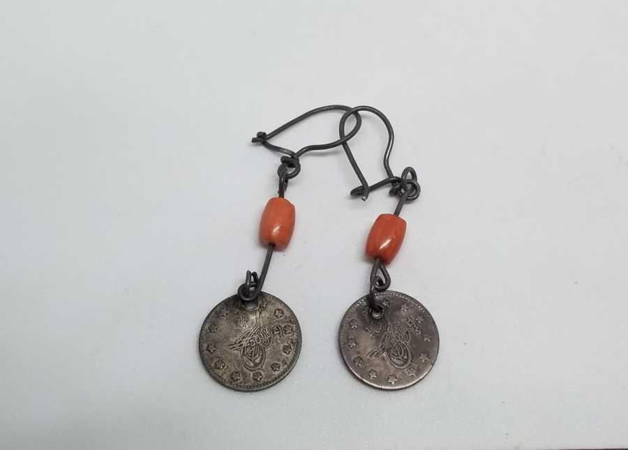 MERCANLI VE OSMANLI PARALI ÖZEL YAPIM GÜMÜŞ KÜPE